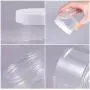 PH PandaHall 12 pcs 120ml(4 Oz) Empty Clear Plastic Slime Storage Favor Jars Wide-Mouth Sample Containers Round Cosmetic Travel Pot with White Screw Cap Lids for Beads Jewelry Make Up Nails Art