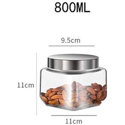 Sealed jar Glass With lid Household Glass Jars/Storage jar Assorted collection of airtight vintage dry food Containers 800ml（0.8L） (Size : 800ml1)