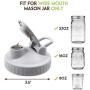 Mason Jar Lids,2 Pack Canning Lids Flip Cap Lids with Leak-Proof Seal Storage Caps for Wide Mouth Mason Jars Ball Jars Canning Jars to Pouring Lemonade Coffee Tea Jam Oatmeal (2 Pack, Gray)