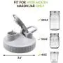 Capsules à bocaux Mason, 2 Pack – Couvercles à Bocal avec Joint Étanché – Pour Bocal à Large Ouverture, Bocal à Ball, Bocal pour Verser le Lemonade, le Café, le Thé, la Confiture, l'Avoine (2 Pack, Gris) Capsules à bocaux Mason, 2 Pack – Couvercles à Bocal avec Joint Étanché – Pour Bocal à Large Ouverture, Bocal à Ball, Bocal pour Verser le Lemonade, le Café, le Thé, la Confiture, l'Avoine (2 Pack, Gris)