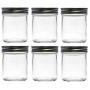 Nakpunar 6 pcs, 8 oz Mason Jars with Silver Lids for Jam, Honey, Wedding Favors, Shower Favors, Baby Foods, Canning, spices, Half Pint