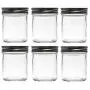 Nakpunar 6 pcs, 8 oz Mason Jars with Silver Lids for Jam, Honey, Wedding Favors, Shower Favors, Baby Foods, Canning, spices, Half Pint