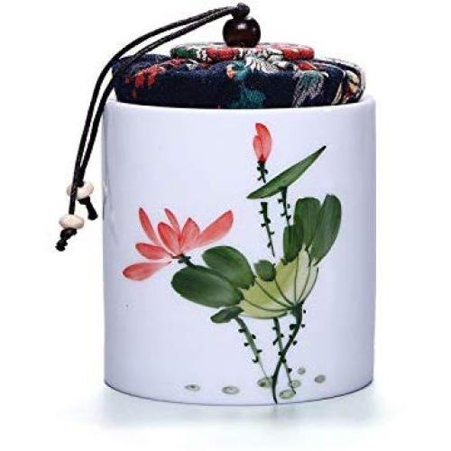 Colored Ink Painting Tea Storage Jar Sealed Tea Caddy Mini Candy Cookie Container Craft Kitchen Dessert Storage Tank Canister,sanyehehua