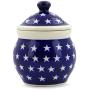 Polish Pottery 5?-inch Jar with Lid (America The Beautiful Theme) + Certificate of Authenticity