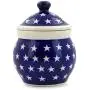 Polish Pottery 5?-inch Jar with Lid (America The Beautiful Theme) + Certificate of Authenticity Polish Pottery 5?-inch Jar with Lid (America The Beautiful Theme) + Certificate of Authenticity
