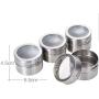 12 pcs/set Clear Lid Magnetic Spice Tin Jar Stainless Steel Spice Sauce Storage Container Jars Kitchen Condiment Holder Houseware