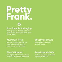 Pretty Frank - All-Natural Deodorant - Aluminum & Paraben Free - Lemongrass Deodorant Jar