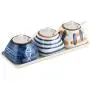 Kitchen seasoning box/Ceramic Condiment Storage Container with Pallet Household Oil Salt Spice Jars Box (Color : A)