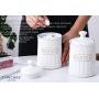 Canisters Sets for the Kitchen, Safer and Healthier Ceramic Kitchen Canisters set of 3 for Saving Sugar Tea Coffee Jars with Airtight Lids White Canister Food Storage jars TAWCHES TC001 (C White 3pcs)