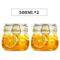 Yl Ly Round Glass Sealed Jar Lemon Passion Fruit Honey Bottle Transparent Food Storage Milk Powder Household Multiple Round 500Ml2