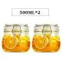 Yl Ly Round Glass Sealed Jar Lemon Passion Fruit Honey Bottle Transparent Food Storage Milk Powder Household Multiple Round 500Ml2 Yl Ly Round Glass Sealed Jar Lemon Passion Fruit Honey Bottle Transparent Food Storage Milk Powder Household Multiple Round 500Ml2
