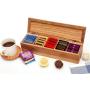 jalz jalz Large Size Tea Box Organizer for Tea Bag Storage Graphic sense of Design Natural Acacia Wood Divided Box
