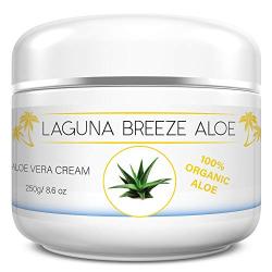 Laguna Breeze Natural Face and Body Cream - Unscented Moisturizer for Dry Skin - Lotion for Women and Men - Organic Aloe Coconut Oil Jojoba Oil Shea Butter - Vitamin C E - Body Lotion Sunburn Relief