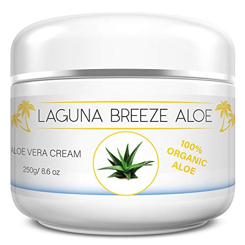 Laguna Breeze Natural Face and Body Cream - Unscented Moisturizer for Dry Skin - Lotion for Women and Men - Organic Aloe Coconut Oil Jojoba Oil Shea Butter - Vitamin C E - Body Lotion Sunburn Relief