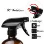 Glasprayflaschen, leer, 473 ml (16 oz) Boston-Form, Auffüllbarer Behälter für ätherische Öle mit Funnellabeln für Reinigungsmittel, Aromatherapie-Lotionen, Flüssigseifen (Braun-Schwarz)