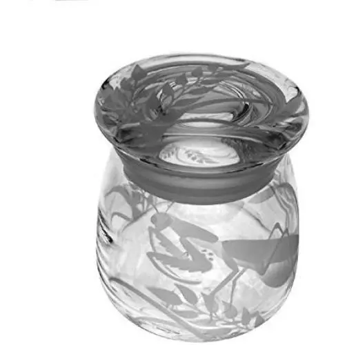 Bouteille de stockage IncisoArt gravée à la main, sablée (sculptée au sable), verre, fabriquée aux États-Unis, personnalisée (Rosée du Matin, 4,5 oz (133 ml))