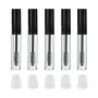 5PCS 10ML Empty Refill Plastic Clear Mascara Eyelash Tube Cosmetic Makeup Vial Storage Holder Container Travel Sample Packing Jar with Inner Plug and Brush for Mascara Eyelash Growth Oil(Black Cap)