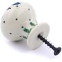 Polish Pottery 1?-inch Drawer Pull Knob Made by Ceramika Artystyczna (Floral Spring Theme) + Certificate of Authenticity
