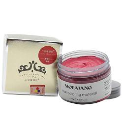 MOFAJANG Natural Hair Wax Color Styling Cream Mud, Adofect Natural Hairstyle Dye Pomade, Temporary Hairstyle Cream 4.23 oz, Hairstyle Wax for Men and Women (Red)