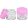 Bouteilles en plastique transparent haute qualité 7g/7ml (12 paquets), parois épaisses, étanches, avec couverts roses pour cosmétiques, baumes à lèvres, gloss à lèvres, crèmes, lotions, liquides.