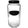 Large 118oz/3.1L Glass Chalkboard Biscotti Cookie Storage Jar Canister Display