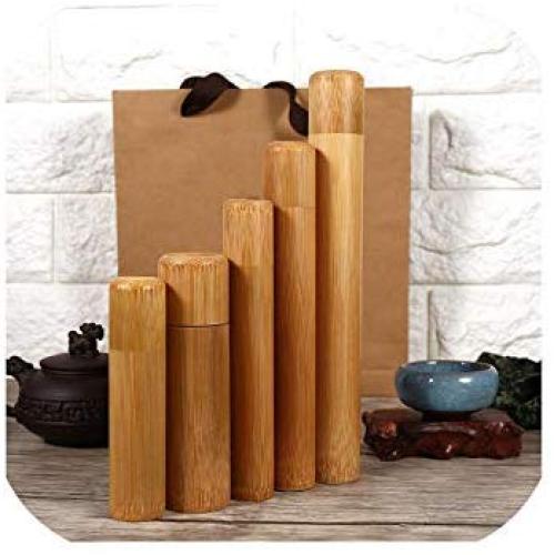 1 Pcs Bamboo Tube Tea Box Airtight Small Container Spices Storage Jar With Lid Dtt88,12X2.5Cm