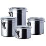 Cookie Jar Cereal Coffee Storage Containers Jar 304 Stainless Steel with Lids Airtight Bpa Free Large, Food Storage Containers Jar for Kitchen Pantry Organization Canister Candy Bulk, 4-Pieces