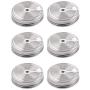 uxcell 6pcs Stainless Steel Wide Mouth Mason Jars Lids with Straw Hole Canning Lids for Drinking & Food Storage