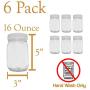 Upper Midland Products 16 oz Clear Plastic Jars 6 Pack Screw on Lids Wide Mouth BPA Free Storage Containers