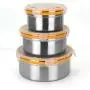 Food Savers 3 packs Food Storage Containers Food Preservation Box Food grade stainless steel Sealed jar Storage Box Fresh-keeping can