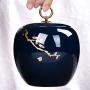 Keramik-Dekorations-Teeset, Keramik-Behälter, Feuchtigkeitsdichter Aufbewahrungsbehälter, Wohnaccessoires, Geschenk (Farbe: Blau, Größe: 121213cm)