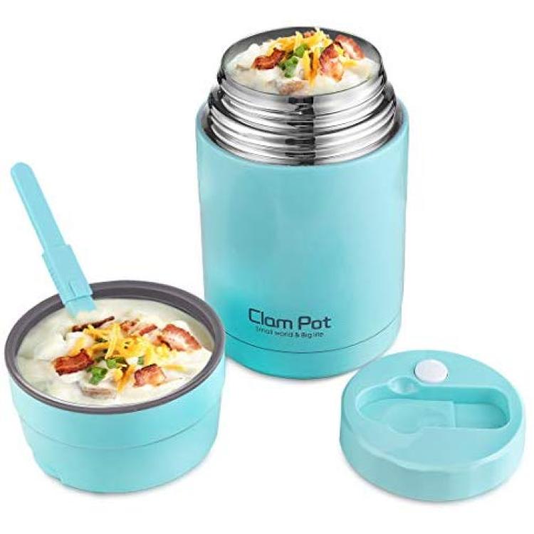 Lunch Food Jar - Vacuum Insulated Lunch Thermos with folding Spoon