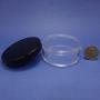 6 Pcs Made in Taiwan Cosmetic 70g Travel Size Plastic Storage Black Lid Clear Jar