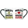 Cottage Creek Grandma Grandpa Gifts Set of Two 18 Ounce Worlds Greatest Grandma and Worlds Greatest Grandpa Coffee Mugs/Grandparent Gifts Grandma Mug Grandpa Mug [White]