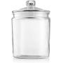 KooK Glass Storage Canister, Clear Jar, With Clear Glass Lid- 1/2 Gallon (Set of 2)