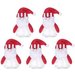 NUOBESTY 5Pcs Christmas Candy Jar Santa Claus Doll Food Storage Container Candy Boxes Gift Bottle Holder for Christmas Party Ornament