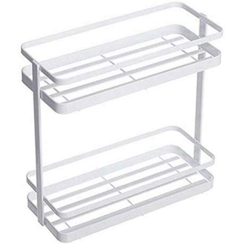 Dumcuw Spice Rack, 2-Tier Shelf Rack Kitchen Bathroom Countertop, Standing Storage Organizer Spice Jars Bottle Shelf Holder Rack for Kitchen Bathroom Office
