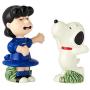 Bundle: Enesco Peanuts Zigzag Ceramic Cookie Jar, and 3 Salt & Pepper Shaker Sets ? Lucy, Snoopy, Charlie Brown, Linus, Woodstock