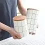 Hoobar Ceramic Storage Jar with Bamboo Lid,Simple Style Sealed Tanks,Kitchen Food Storage Canisters for Coffee Beans,Tea and Grain (Large) Hoobar Ceramic Storage Jar with Bamboo Lid,Simple Style Sealed Tanks,Kitchen Food Storage Canisters for Coffee Beans,Tea and Grain (Large)