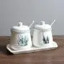 2 Piece Set Combination Nordic Ceramic Seasoning Jar Kitchen Supplies Storage Tank Household Oil Salt Cans Sugar Cans for Gift,D 2 Piece Set Combination Nordic Ceramic Seasoning Jar Kitchen Supplies Storage Tank Household Oil Salt Cans Sugar Cans for Gift,D