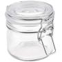 Beautyflier 6.7Oz Glass Storage Jar Round Sealed Canister with Metal Clasp Lid Food Display Container for Pickles Cereal Sugar Coffee Tea Nut Dessert Appetizer Clear