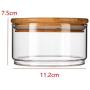 Onepine 500ml Glass Salad Bowl with Wooden Lid, Clear Glass Food Jar for Serving Tea, Coffee, Sugar, Spice and More