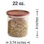 Essos Glasbehälter mit Holzlidsatz (4er-Set) à 22oz Luftdichte und stapelbare Aufbewahrung für Küche oder Vorratskammer – ideal für Lebensmittel, Kekse, Kaffee, Pasta