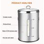 Cookie Jar Cereal Coffee Storage Containers Jar 304 Stainless Steel with Lids Airtight Bpa Free Large, Food Storage Containers Jar for Kitchen Pantry Organization Canister Candy Bulk, 6L/8L
