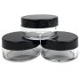 (Quantity: 20 Pieces) Beauticom 10G/10ML Round Clear Jars with Black Lids for Lotion, Creams, Toners, Lip Balms, Makeup Samples - BPA Free