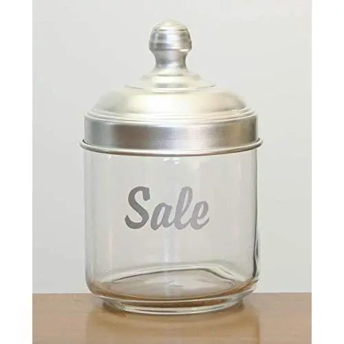 Italo Ottinetti Glass Jar Dull Aluminium Lid 0.75 Litre Sale, Metallic, one Size