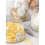 3 Pcs Glass Storage Jars - Clear Glass Bulk Food Storage Canister for Serving Tea, Coffee, Spice, Candy, Cookie - Keep Food Dry