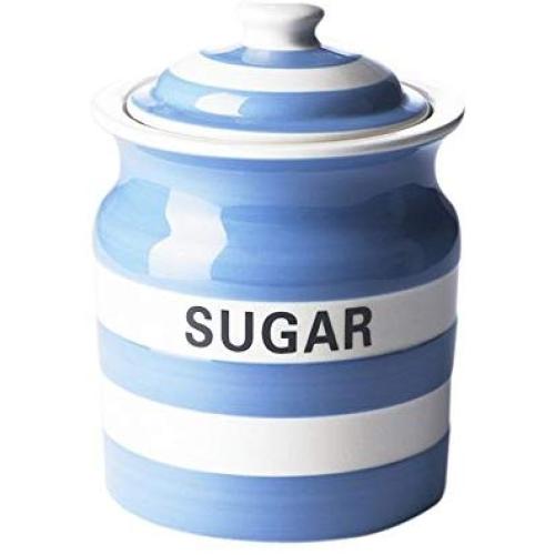 Cornishware Sugar Storage Jar with Lid, 3-1/2-Cup