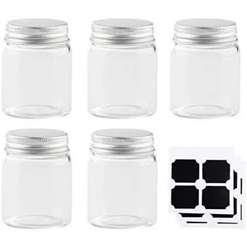Bouteilles en verre transparentes Juvale Mini 5 pièces avec étiquettes, petits contenants transparents pour artistes, cadeaux de fête, décoration de mariage, 1,7 oz. Bouteilles en verre transparentes Juvale Mini 5 pièces avec étiquettes, petits contenants transparents pour artistes, cadeaux de fête, décoration de mariage, 1,7 oz.