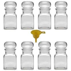 Viva Haushaltswaren Glass jar with Glass stoppers, Round Stopper, Candy jar, Tea Caddy, Collecting Glass, etc. usable (Including a Scoop), Glass, Yellow, 8 x 150ml